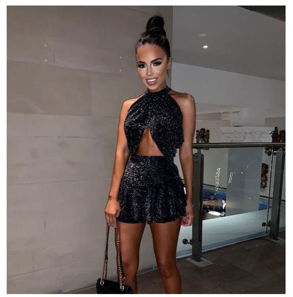 summer new style women black backless sleeveless halter short skirt suit causal women clothes, Gray
summer new style women black backless sleeveless halter short skirt suit causal women clothes, Gray