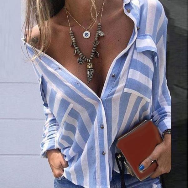 plus size shirt blouse women casual v neck stripe print women blouses long sleeve shirt loose off shoulder ladies top, White
plus size shirt blouse women casual v neck stripe print women blouses long sleeve shirt loose off shoulder ladies top, White