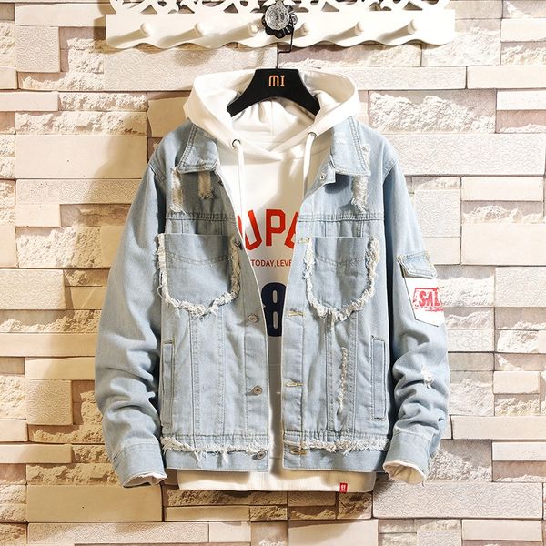 2019 spring new men's korean new denim close-fitting sticker jacket body sticker men's fashion slim-fit patch lapel denim jacket, Black;brown
2019 spring new men's korean new denim close-fitting sticker jacket body sticker men's fashion slim-fit patch lapel denim jacket, Black;brown