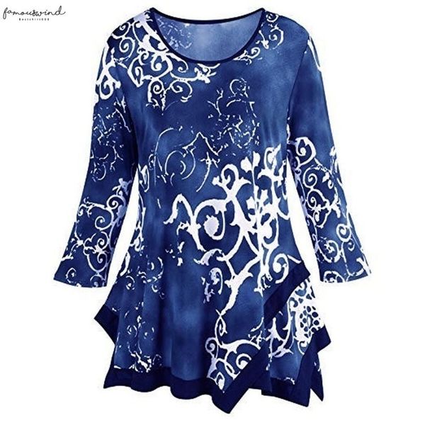 blouse female womens o neck print long sleeve blouse shirt pullover irregular hem plus size 5xlclothing blusas de mujer@32, White
blouse female womens o neck print long sleeve blouse shirt pullover irregular hem plus size 5xlclothing blusas de mujer@32, White