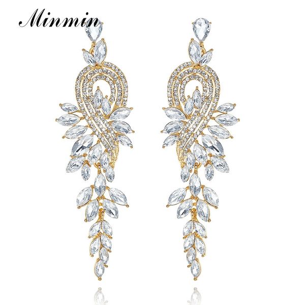 minmin luxury long dangle earrings for women leaf shape gold-color crystal bridal wedding earrings jewelry for party gift meh946, Silver
minmin luxury long dangle earrings for women leaf shape gold-color crystal bridal wedding earrings jewelry for party gift meh946, Silver