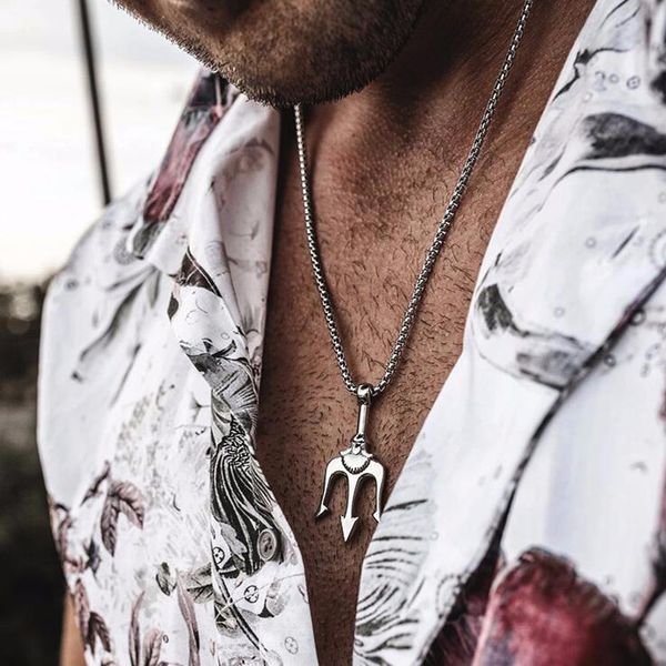 neptune trident pendant necklace in stainless steel for men statement necklaces sea lover gift, Silver
neptune trident pendant necklace in stainless steel for men statement necklaces sea lover gift, Silver