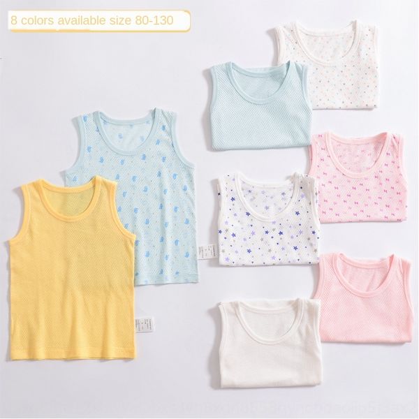 new thin children's cotton vest vest mesh sleeveless boys' and girls' round collar short sleeve boneless top, Blue
new thin children's cotton vest vest mesh sleeveless boys' and girls' round collar short sleeve boneless top, Blue