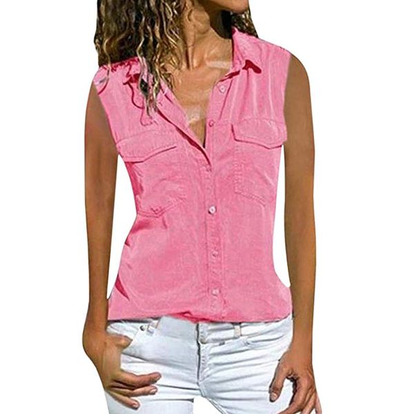 adisputent 2020 new summer women blouses sleeveless button solid pocket loose vintage chiffon vests tank shirts blusas, White
adisputent 2020 new summer women blouses sleeveless button solid pocket loose vintage chiffon vests tank shirts blusas, White