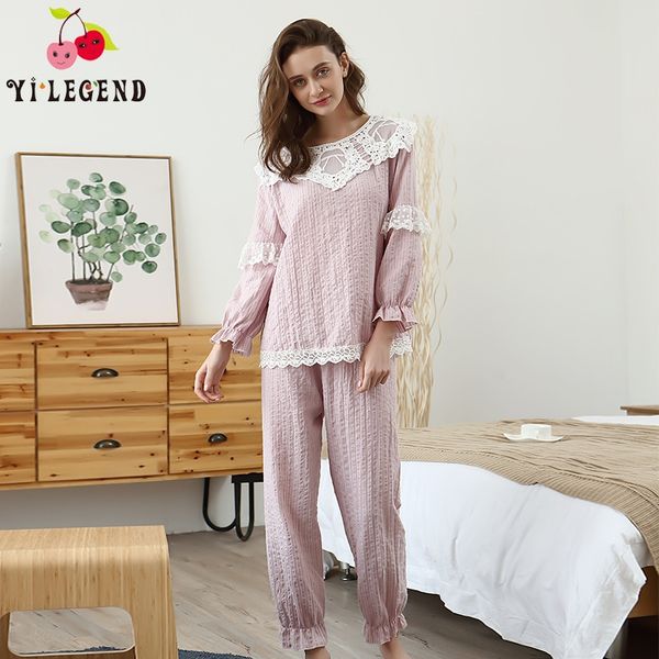 autumn new cotton home wear women's korean pajamas style thin sweet suit breathable cute floral pajamas, Blue;red
autumn new cotton home wear women's korean pajamas style thin sweet suit breathable cute floral pajamas, Blue;red
