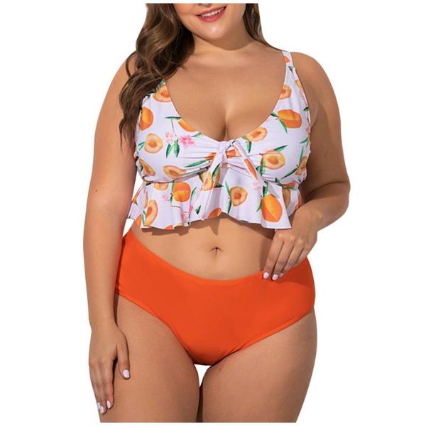 2020 woman plus size women two-piece swimsuit milk fruit print plus size bikini beachwear female bather swimsuits, White;black
2020 woman plus size women two-piece swimsuit milk fruit print plus size bikini beachwear female bather swimsuits, White;black