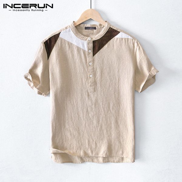 incerun 2020 summer men patchwork shirts short sleeve o neck camisa leisure cotton comfortable blusas chic vintage blouse s-3xl, White;black
incerun 2020 summer men patchwork shirts short sleeve o neck camisa leisure cotton comfortable blusas chic vintage blouse s-3xl, White;black