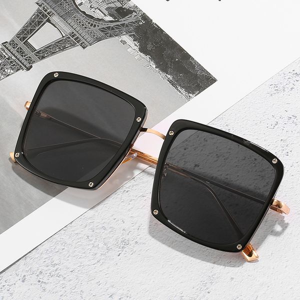 vintage oversized square rivet sunglasses for women new black gradient eyewear female single bridge sun glasses uv400 shades, White;black
vintage oversized square rivet sunglasses for women new black gradient eyewear female single bridge sun glasses uv400 shades, White;black