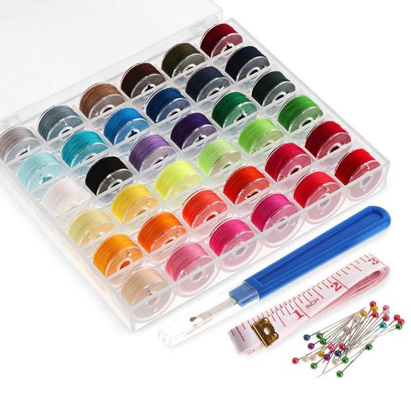 36pcs bobbins and sewing thread with case for singer brother janome babylock janome kenmore machine, Black
36pcs bobbins and sewing thread with case for singer brother janome babylock janome kenmore machine, Black