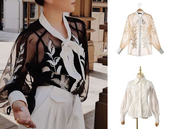 embroidery european and palace wind light luxury single-breasted perspective lace sleeve american shirt lantern cspls
embroidery european and palace wind light luxury single-breasted perspective lace sleeve american shirt lantern cspls