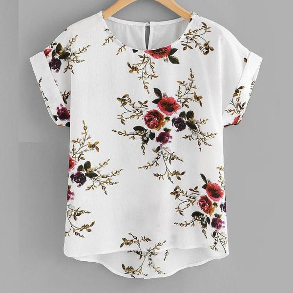 summer women's casual short sleeve shirt floral print blouse ladies o-neck female blusas, White
summer women's casual short sleeve shirt floral print blouse ladies o-neck female blusas, White