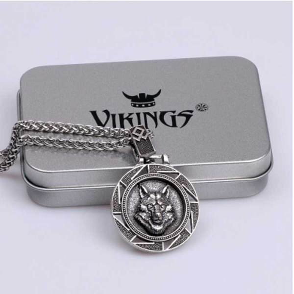 viking wolf necklace pendant protection stainless chain jewelry norse amulet accessory boyfriend girl husband medallion talisman, Silver
viking wolf necklace pendant protection stainless chain jewelry norse amulet accessory boyfriend girl husband medallion talisman, Silver