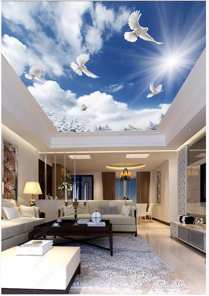 custom ceiling murals wallpapers 3d zenith mural sunshine, blue sky, white clouds and white dove ceiling wallpapers for living room decor
custom ceiling murals wallpapers 3d zenith mural sunshine, blue sky, white clouds and white dove ceiling wallpapers for living room decor