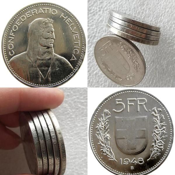 unc 1948 switzerland (confederation) silver 5 francs (5 franken) nickel plated brass copy coin diameter:31.45mm gsybags ouddc
unc 1948 switzerland (confederation) silver 5 francs (5 franken) nickel plated brass copy coin diameter:31.45mm gsybags ouddc