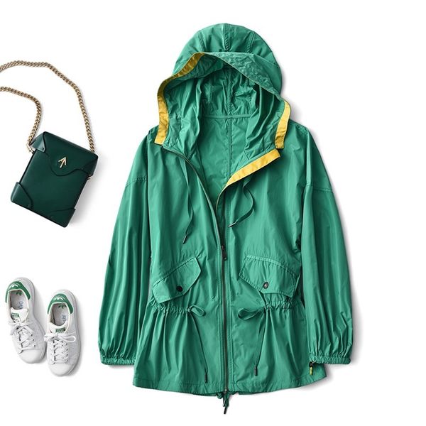 new spring and summer 2020 han edition loose hooded casual windbreaker female in long thin little coat color of candy, Tan;black
new spring and summer 2020 han edition loose hooded casual windbreaker female in long thin little coat color of candy, Tan;black