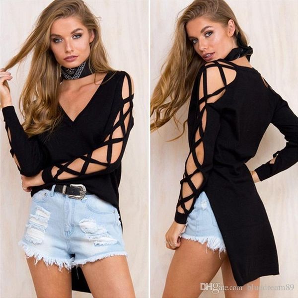 deep v plus size fashion t shirt ladies women t-shirt cross long sleeve fork women clothes fashion t-shirts crop shirts for women, White
deep v plus size fashion t shirt ladies women t-shirt cross long sleeve fork women clothes fashion t-shirts crop shirts for women, White
