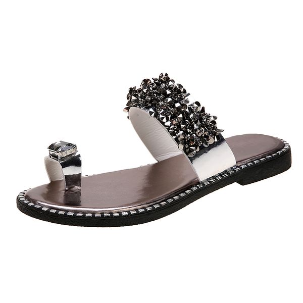 aber sommer frauen hausschuhe kristall verzierte kappe ring flache sandalen plattform peep toe flip-flops mode punk outdoor damen schuh, Black
aber sommer frauen hausschuhe kristall verzierte kappe ring flache sandalen plattform peep toe flip-flops mode punk outdoor damen schuh, Black