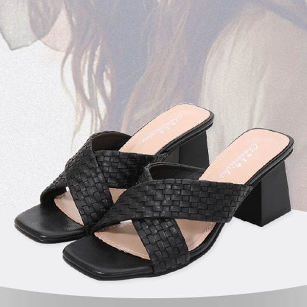 elegant cross weave band slippers women flip flops summer chunky high heels shoes women sandals outdoor solid knitted slides2020, Black
elegant cross weave band slippers women flip flops summer chunky high heels shoes women sandals outdoor solid knitted slides2020, Black