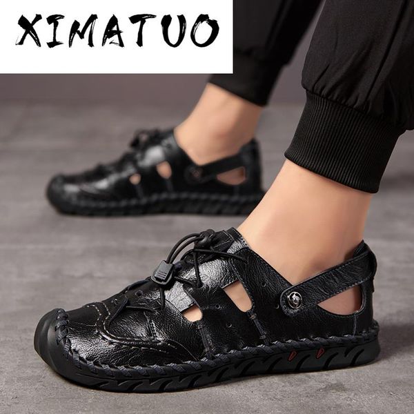 summer genuine leather men sandals summer sandal slippers breathable handamde male beach bohemia shoes, Black
summer genuine leather men sandals summer sandal slippers breathable handamde male beach bohemia shoes, Black