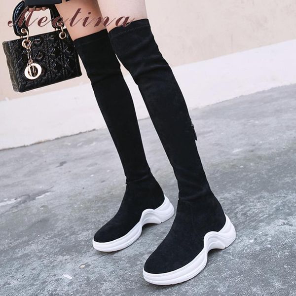 meotina kid suede flats platform over the knee boots genuine leather zip long boots women shoes autumn winter black big size 40
meotina kid suede flats platform over the knee boots genuine leather zip long boots women shoes autumn winter black big size 40