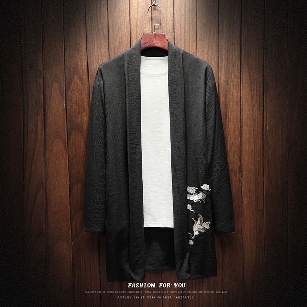 rtyvi men's spring new chinese style crane embroidered windbreaker cotton and linen cardigan mid-length cloak cloak coat windbreaker co, Tan;black
rtyvi men's spring new chinese style crane embroidered windbreaker cotton and linen cardigan mid-length cloak cloak coat windbreaker co, Tan;black