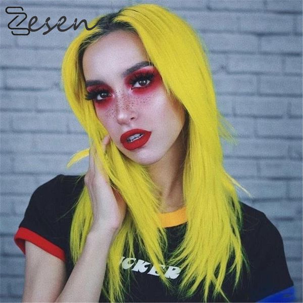 r 5 zesen ombre yellow long straight synthetic lace front wig natural hairline cosplay for women, Black
r 5 zesen ombre yellow long straight synthetic lace front wig natural hairline cosplay for women, Black