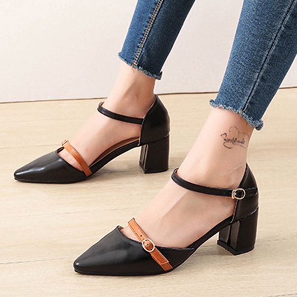 sandals women summer design shoes fashion hollow sandals thick heel shallow mouth high heel women pumps, Black
sandals women summer design shoes fashion hollow sandals thick heel shallow mouth high heel women pumps, Black