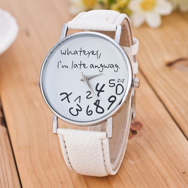 new wrist watch casual sport watches women letter leather watch whatever i am late anyway wrist watches elegant ladies, Slivery;brown
new wrist watch casual sport watches women letter leather watch whatever i am late anyway wrist watches elegant ladies, Slivery;brown