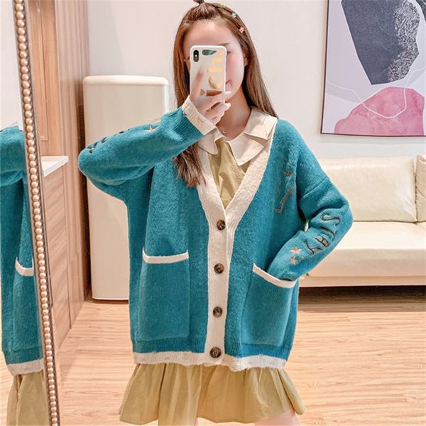 knitted cardigan korean style mid-length sweater 2020 new single-breasted loose large size student coat coat sweater coatcoat, White;black
knitted cardigan korean style mid-length sweater 2020 new single-breasted loose large size student coat coat sweater coatcoat, White;black