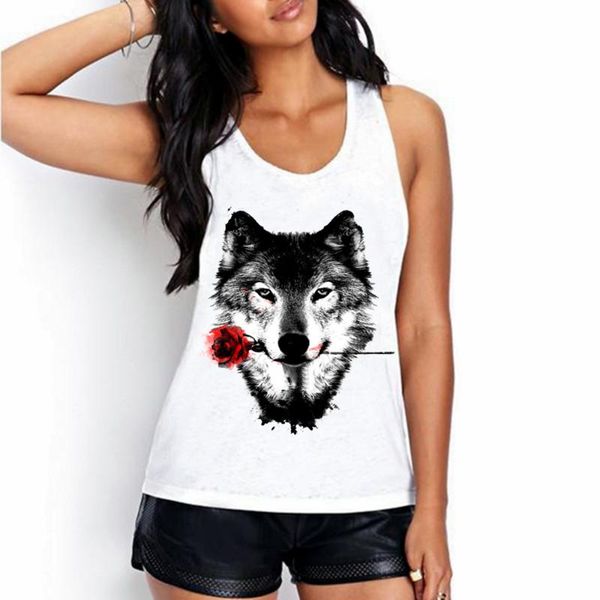 2020 new summer hipster women vest black rose and wolf print t-shirt tanks harakuju colorful cute cool lady tee, White
2020 new summer hipster women vest black rose and wolf print t-shirt tanks harakuju colorful cute cool lady tee, White