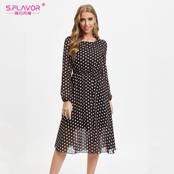 s.flavor bohemian style women chiffon dress o-neck long sleeve dot printed retro midi vestidos de spring summer casual dress, Black;gray
s.flavor bohemian style women chiffon dress o-neck long sleeve dot printed retro midi vestidos de spring summer casual dress, Black;gray