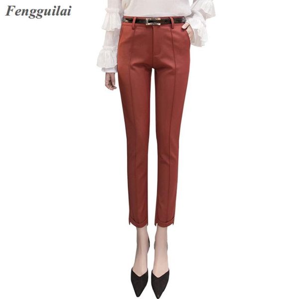 cala social feminina women's casual pants 2020 female pencil suit pants office lady mid waist pencil harem nine, Black;white
cala social feminina women's casual pants 2020 female pencil suit pants office lady mid waist pencil harem nine, Black;white