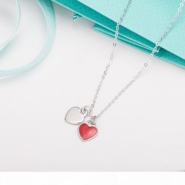 100% real 925 sterling silver necklaces blue pink red enamel love heart pendant women wedding gift jewelry chain necklace with original box
100% real 925 sterling silver necklaces blue pink red enamel love heart pendant women wedding gift jewelry chain necklace with original box