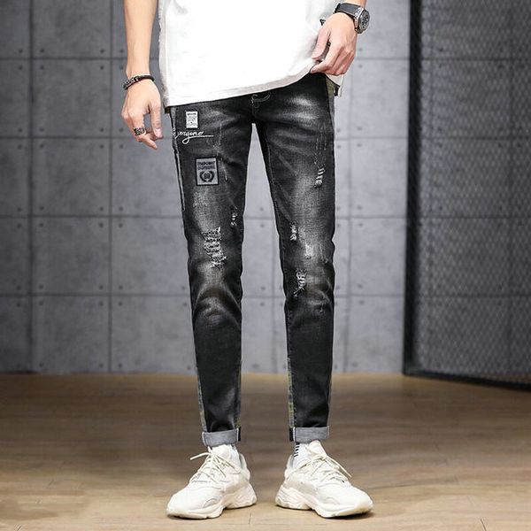 mens biker jeans new spring autumn hommes pencil pants pantalones high street stretch men designer jeans, Blue
mens biker jeans new spring autumn hommes pencil pants pantalones high street stretch men designer jeans, Blue