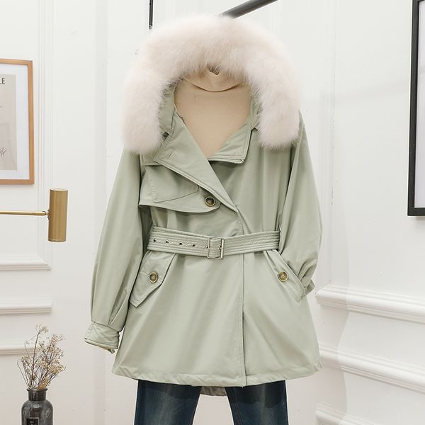 2020 winter korean down coat thick outerwear women's fashion drawstring waist big fur collar hooded jackets female, Black
2020 winter korean down coat thick outerwear women's fashion drawstring waist big fur collar hooded jackets female, Black