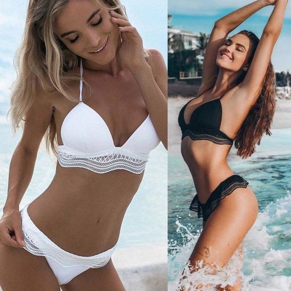 bikinis bikini 2020 swimwear women bikini set bandage bikini set push up padded bra women two piece suits swimsuit 30, White;black
bikinis bikini 2020 swimwear women bikini set bandage bikini set push up padded bra women two piece suits swimsuit 30, White;black