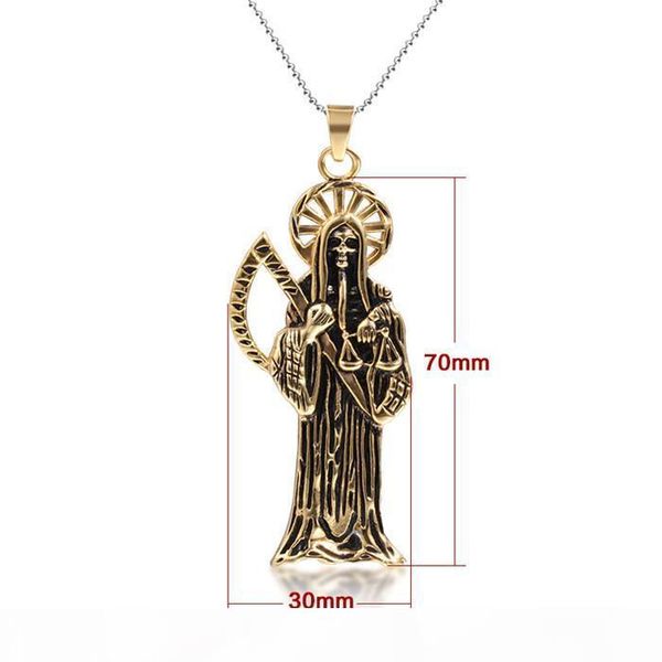 2019 skeleton sickle death sell like cakes 18 k gold plated men personality necklace pendant, Silver
2019 skeleton sickle death sell like cakes 18 k gold plated men personality necklace pendant, Silver
