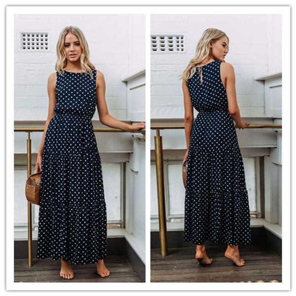 dot print vintage tank long dress elegant women plus size casual maxi dress 2020 summer streetwear sundress party vestidos mujer, Black;gray
dot print vintage tank long dress elegant women plus size casual maxi dress 2020 summer streetwear sundress party vestidos mujer, Black;gray