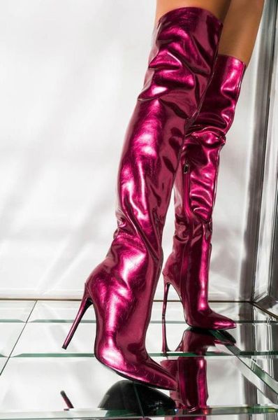 glitter laser leather woman over the knee boots pointed toe stiletto heels autumn thin heels ladies knight thigh boots, Black
glitter laser leather woman over the knee boots pointed toe stiletto heels autumn thin heels ladies knight thigh boots, Black