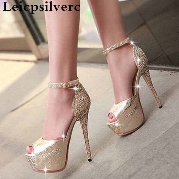 dress shoes spring and summer fashion women's super high heels fish mouths sequins fine with bride's women banquet, Black
dress shoes spring and summer fashion women's super high heels fish mouths sequins fine with bride's women banquet, Black