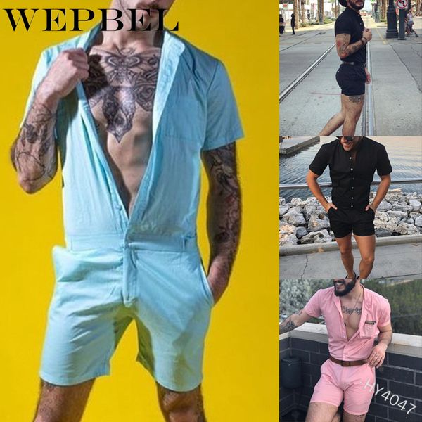 wepbel men casual summer loose romper short sleeve stand collar single breasted jumpsuit men two piece set, Gray
wepbel men casual summer loose romper short sleeve stand collar single breasted jumpsuit men two piece set, Gray