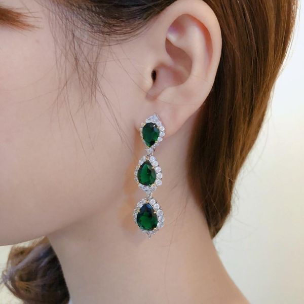 the new women's glamour fashion wild full of diamonds classic high-grade green zircon earrings style goddess series, Golden;silver
the new women's glamour fashion wild full of diamonds classic high-grade green zircon earrings style goddess series, Golden;silver