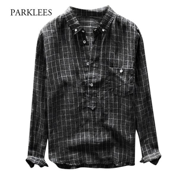 plaid men shirts autumn fashion long sleeve linen shirt for men comfortable camisas oversized casual pocket mens shirt chemise, White;black
plaid men shirts autumn fashion long sleeve linen shirt for men comfortable camisas oversized casual pocket mens shirt chemise, White;black
