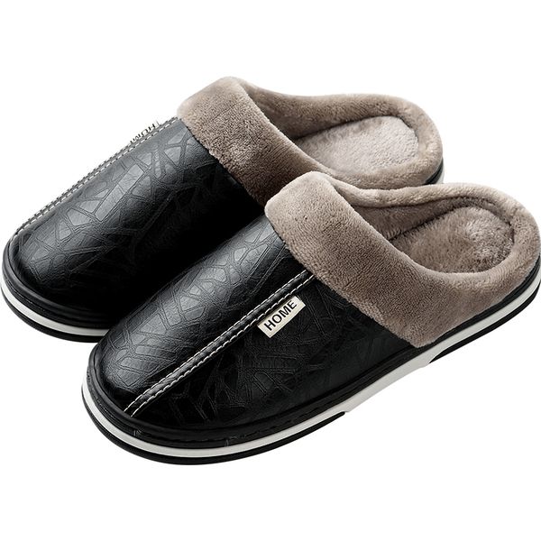 Men Winter Slippers Home Warm Waterproof Men's Shoes Man Fashion Cotton Male Slip-on Anti-dirty Leather Slides Casual Loafers, Black
Men Winter Slippers Home Warm Waterproof Men's Shoes Man Fashion Cotton Male Slip-on Anti-dirty Leather Slides Casual Loafers, Black