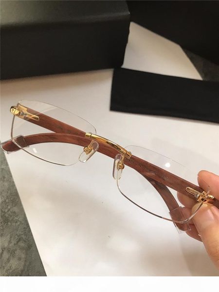 wholesale new fashion design optical frameless glasses retro transparent lens wood legs simple business style quality, Black
wholesale new fashion design optical frameless glasses retro transparent lens wood legs simple business style quality, Black