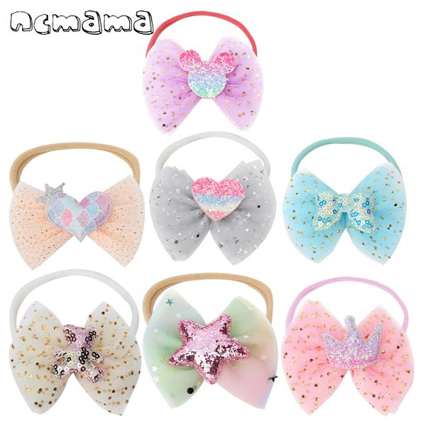 hair accessories 6 pcs/lots 3" organza bowknot nylon headbands for girls kids glitter star crown bows born baby, Slivery;white
hair accessories 6 pcs/lots 3" organza bowknot nylon headbands for girls kids glitter star crown bows born baby, Slivery;white