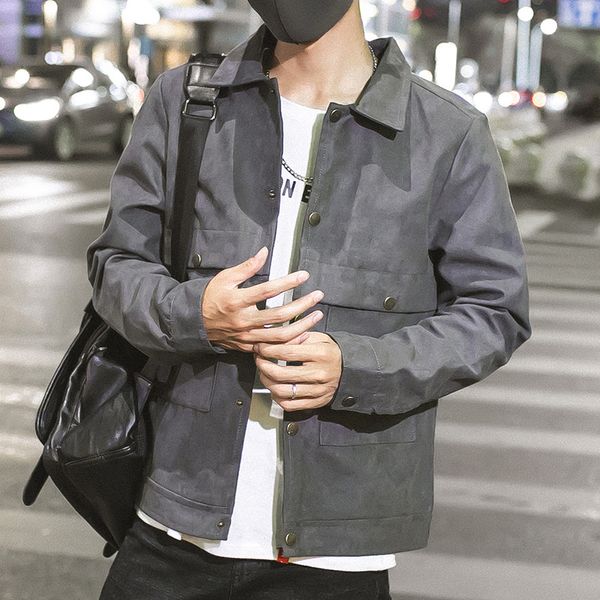 men's jackets the spring 2021 leisure jacket deer velvet coat cardigan, Black;brown