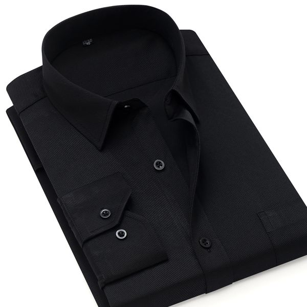 men's dress shirts plus size men striped shirt big and tall male casual formal solid boutique long sleeved camisa social masculina, White;black
men's dress shirts plus size men striped shirt big and tall male casual formal solid boutique long sleeved camisa social masculina, White;black