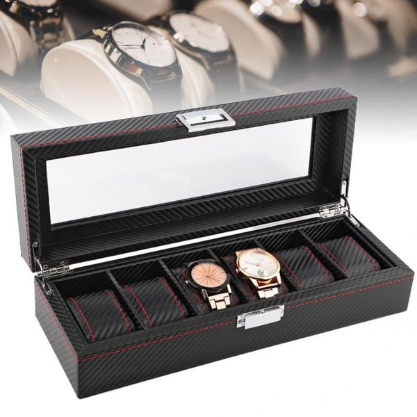 watch boxes & cases 6 slot display box travel carbon fiber elegant case jewelry storage collector organizer for, Black;blue
watch boxes & cases 6 slot display box travel carbon fiber elegant case jewelry storage collector organizer for, Black;blue