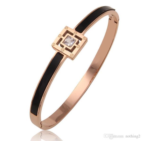 designer jewelry titanium steel bracelets square black rose gold color bangles classic for women fashion
designer jewelry titanium steel bracelets square black rose gold color bangles classic for women fashion